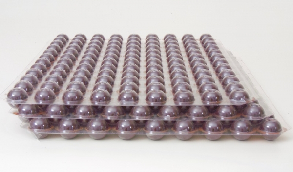 3 set - mini chocolate hollow shells dark - praline shells at sweetART